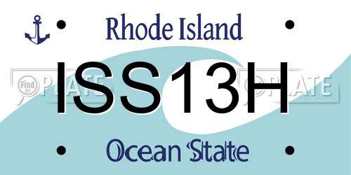 ISS13H Rhode Island License Plate