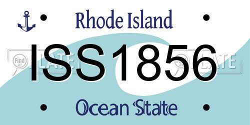 ISS1856 Rhode Island License Plate