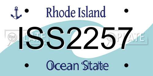 ISS2257 Rhode Island License Plate
