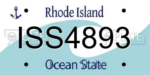 ISS4893 Rhode Island License Plate