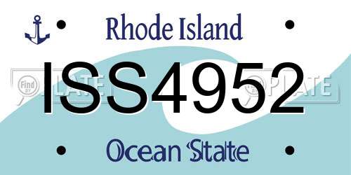 ISS4952 Rhode Island License Plate