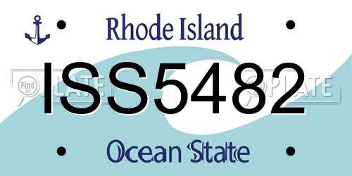 ISS5482 Rhode Island License Plate