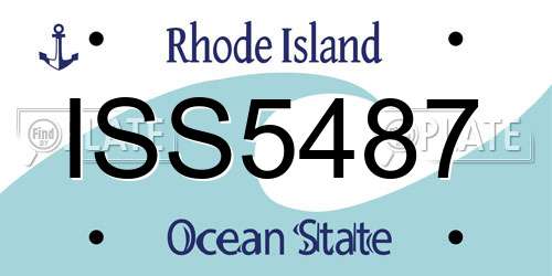 ISS5487 Rhode Island License Plate