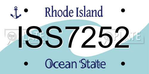 ISS7252 Rhode Island License Plate