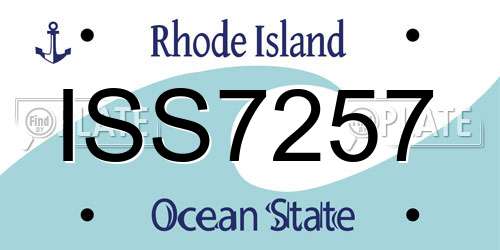 ISS7257 Rhode Island License Plate