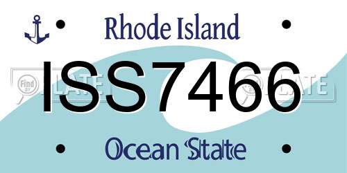 ISS7466 Rhode Island License Plate