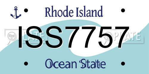 ISS7757 Rhode Island License Plate