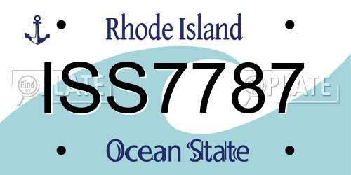 ISS7787 Rhode Island License Plate