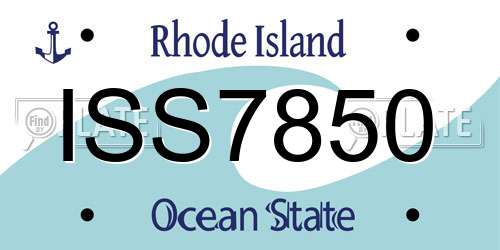 ISS7850 Rhode Island License Plate