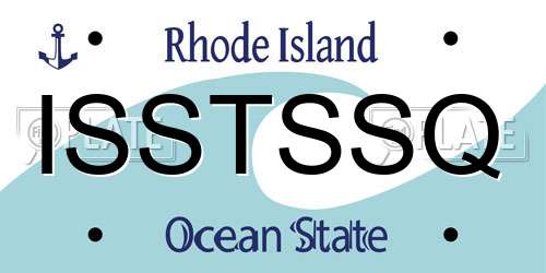 ISSTSSQ Rhode Island License Plate