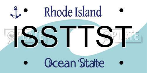 ISSTTST Rhode Island License Plate