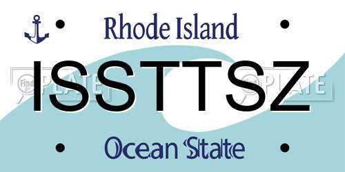 ISSTTSZ Rhode Island License Plate