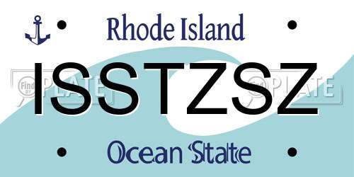ISSTZSZ Rhode Island License Plate