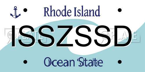 ISSZSSD Rhode Island License Plate