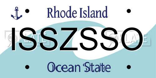 ISSZSSO Rhode Island License Plate