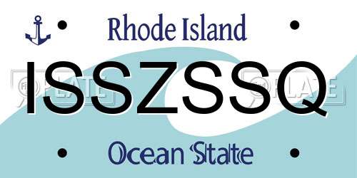 ISSZSSQ Rhode Island License Plate