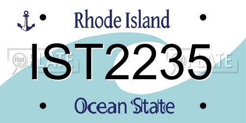 IST2235 Rhode Island License Plate