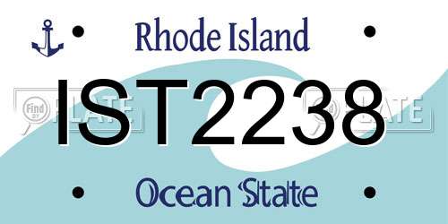 IST2238 Rhode Island License Plate