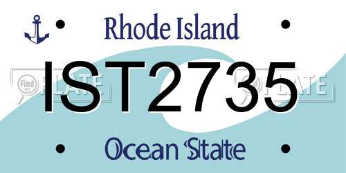IST2735 Rhode Island License Plate