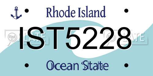 IST5228 Rhode Island License Plate