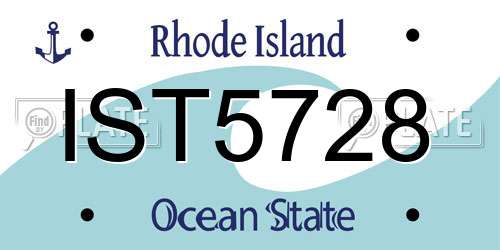 IST5728 Rhode Island License Plate
