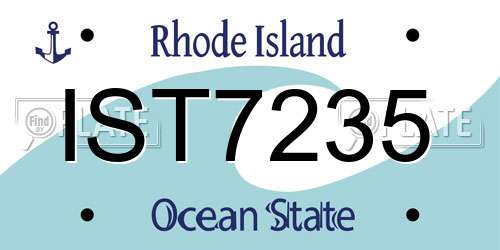 IST7235 Rhode Island License Plate