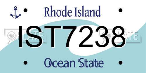 IST7238 Rhode Island License Plate