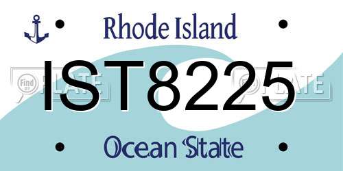 IST8225 Rhode Island License Plate