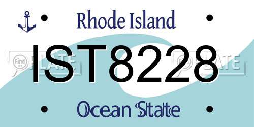 IST8228 Rhode Island License Plate
