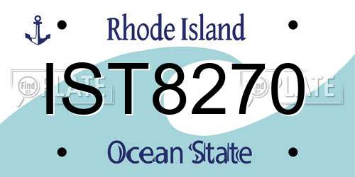 IST8270 Rhode Island License Plate