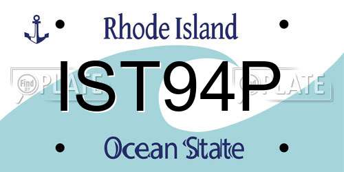 IST94P Rhode Island License Plate