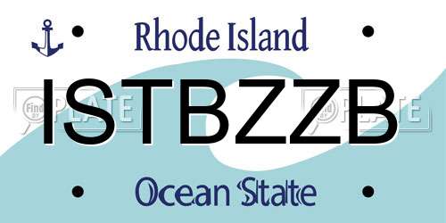 ISTBZZB Rhode Island License Plate