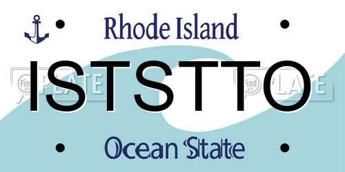ISTSTTO Rhode Island License Plate