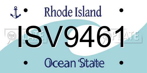 ISV9461 Rhode Island License Plate