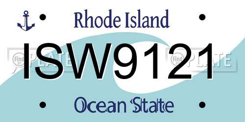 ISW9121 Rhode Island License Plate