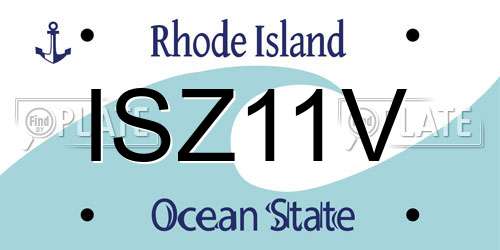 ISZ11V Rhode Island License Plate
