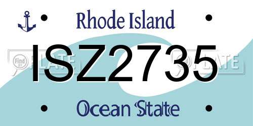 ISZ2735 Rhode Island License Plate