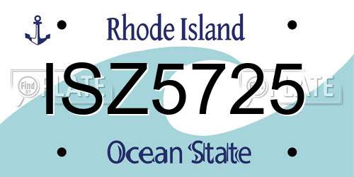 ISZ5725 Rhode Island License Plate
