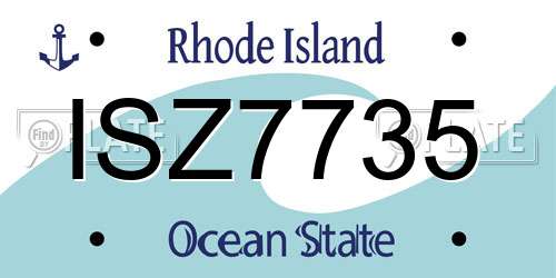 ISZ7735 Rhode Island License Plate