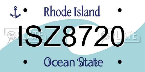 ISZ8720 Rhode Island License Plate