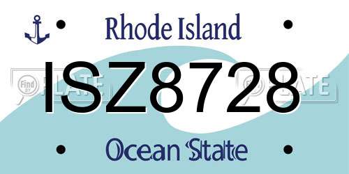 ISZ8728 Rhode Island License Plate