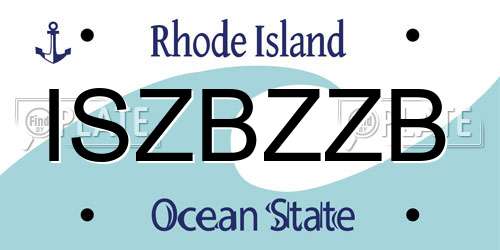 ISZBZZB Rhode Island License Plate