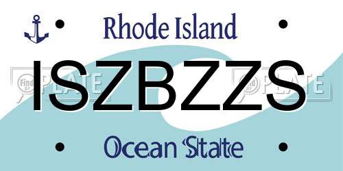 ISZBZZS Rhode Island License Plate