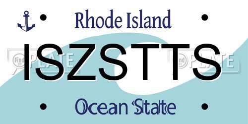 ISZSTTS Rhode Island License Plate