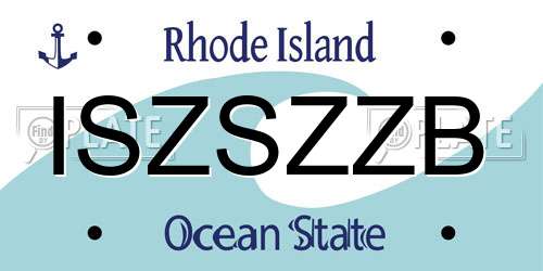 ISZSZZB Rhode Island License Plate