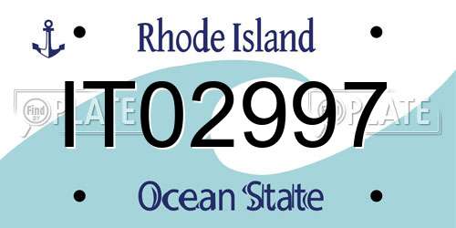 IT02997 Rhode Island License Plate