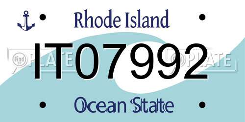 IT07992 Rhode Island License Plate