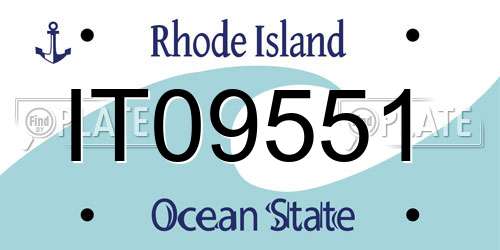 IT09551 Rhode Island License Plate
