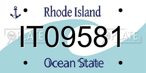 IT09581 Rhode Island License Plate