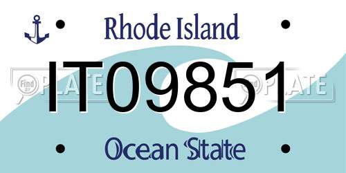 IT09851 Rhode Island License Plate